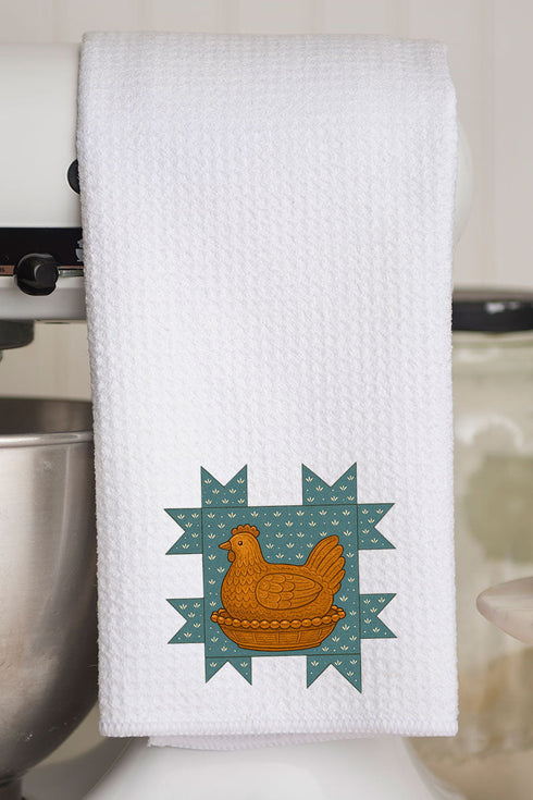 Homestead Hen Waffle Kitchen Towel