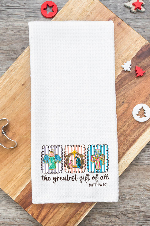 Jesus, Greatest Gift Waffle Kitchen Towel