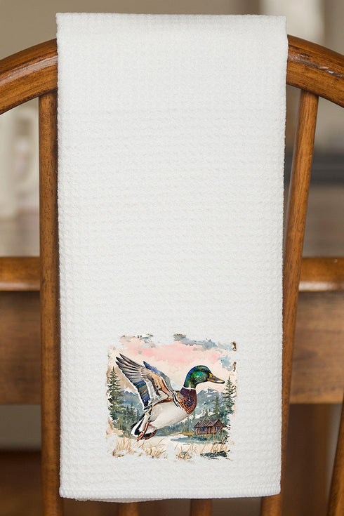 Mallard Mountains Waffle Kitchen Towel