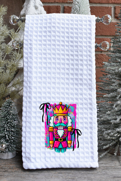 Neon Nutcracker Waffle Kitchen Towel