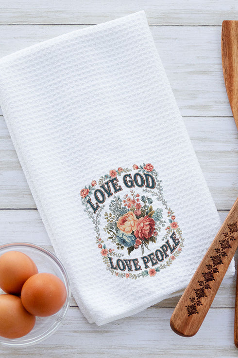 Old Garden Love God Waffle Kitchen Towel