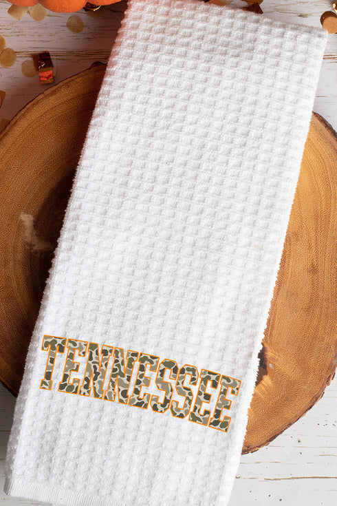 Orange Tennessee Camo Waffle Kitchen Towel