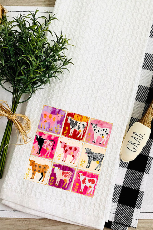 Patchwork Pastures Waffle Kitchen Towel