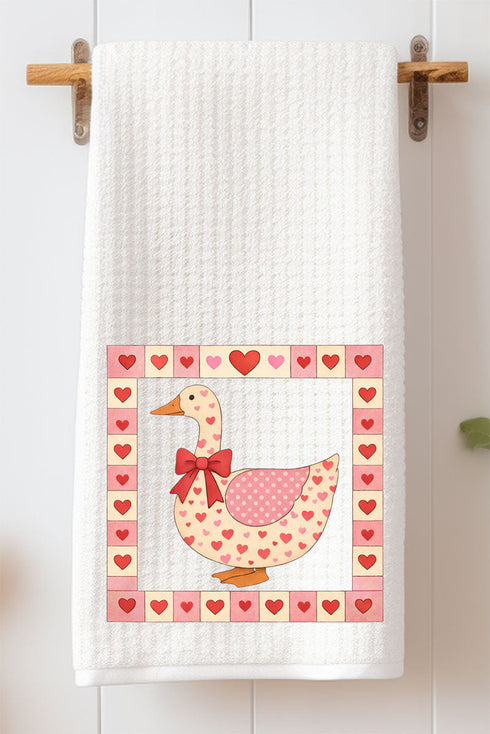 Sweetheart Goose Waffle Kitchen Towel
