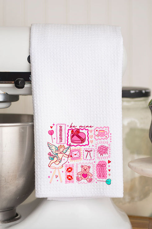 Sweetheart Stickers Waffle Kitchen Towel