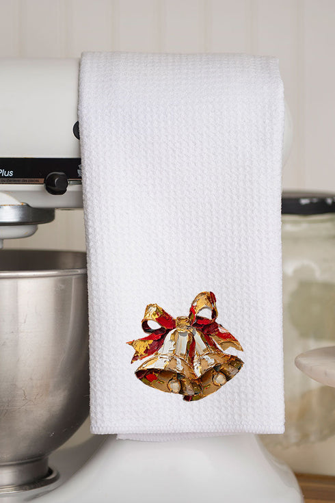 The Painted Christmas Bells Waffle Kitchen Towel