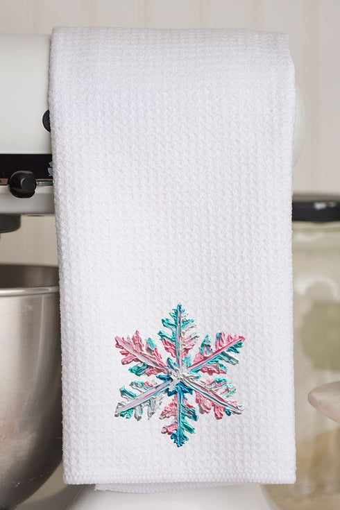 The Painted Snowflake Waffle Kitchen Towel
