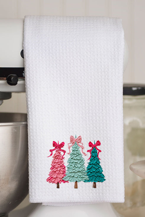 The Painted Trio Trees Waffle Kitchen Towel