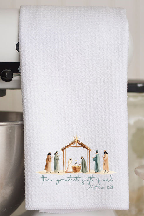 Precious Greatest Gift Of All Waffle Kitchen Towel