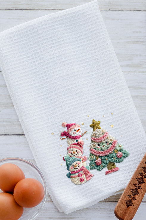 Yarnin' For Christmas Faux Yarn Waffle Kitchen Towel