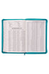 Turquoise Faux Leather Zippered KJV Deluxe Gift Bible with Thumb Index