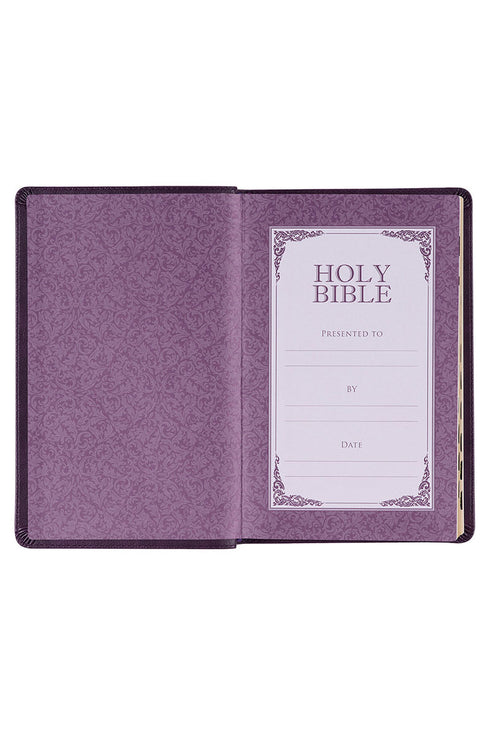Purple Faux Leather KJV Deluxe Gift Bible with Thumb Index