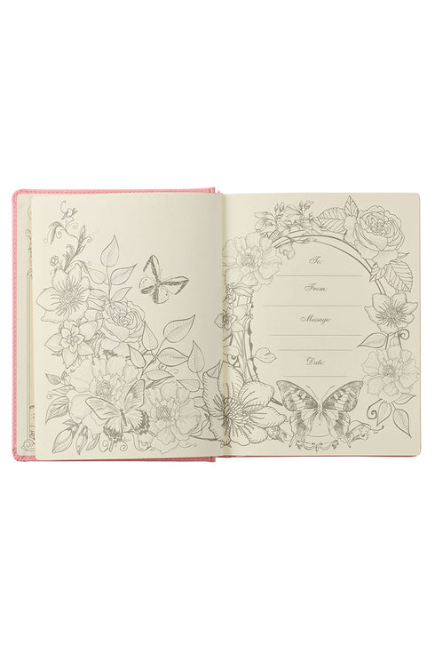 Pink Floral Faux Leather KJV My Promise Bible