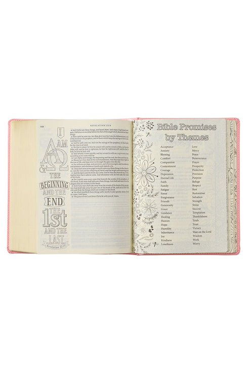 Pink Floral Faux Leather KJV My Promise Bible