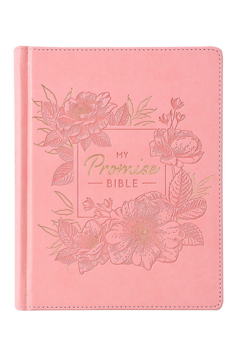 Pink Floral Faux Leather KJV My Promise Bible