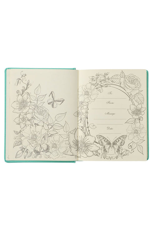 Teal Floral Faux Leather KJV My Promise Bible