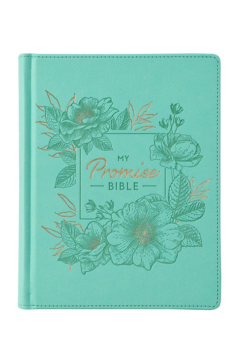 Teal Floral Faux Leather KJV My Promise Bible