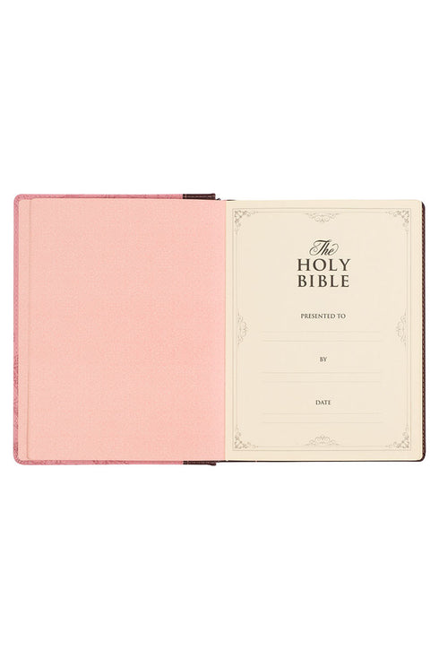 Pink and Brown Faux Leather KJV Note-Taking Bible