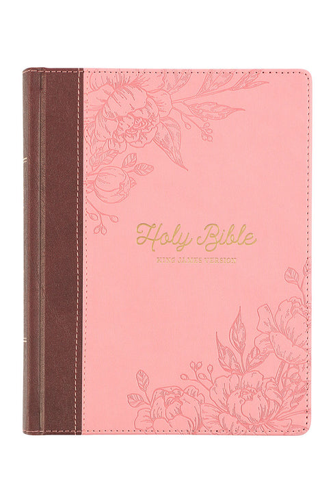 Pink and Brown Faux Leather KJV Note-Taking Bible