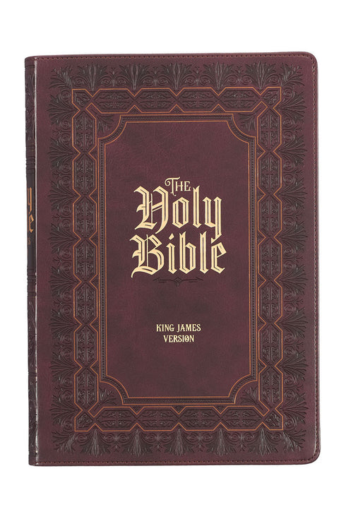 Framed Burgundy Faux Leather Super Giant Print KJV Bible