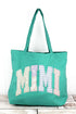 Personalized Soft Stitch Mom Name Pigment-Dyed Large Canvas Tote *Choose Your Name