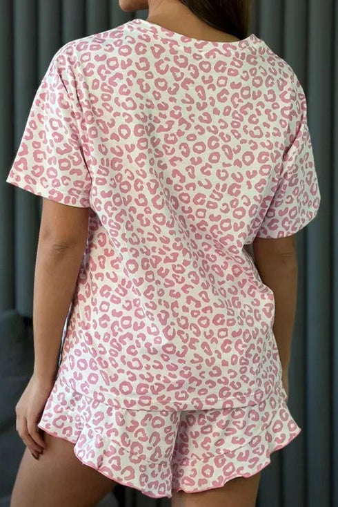 PREORDER! ETA 11/22 Do Not Disturb Pink Leopard Top and Shorts Pajama Set **SHIPPING EXPECTED TO BEGIN ON DATE 11/22**