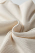 Quiet Allure Beige Off-Shoulder Waffle Knit Top