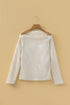 Quiet Allure Beige Off-Shoulder Waffle Knit Top