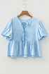 Sweetheart Ties Sky Blue Stripe Babydoll Blouse