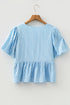 Sweetheart Ties Sky Blue Stripe Babydoll Blouse