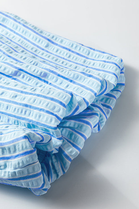 Sweetheart Ties Sky Blue Stripe Babydoll Blouse