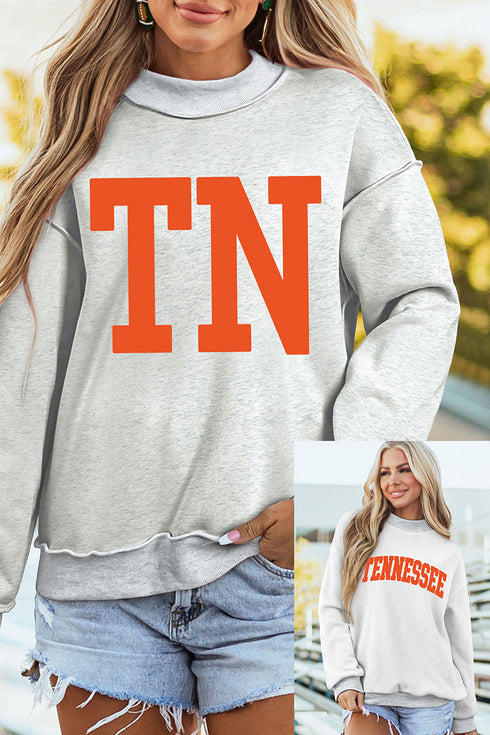 All Angles Tennessee Light Gray Mock Neck Sweatshirt