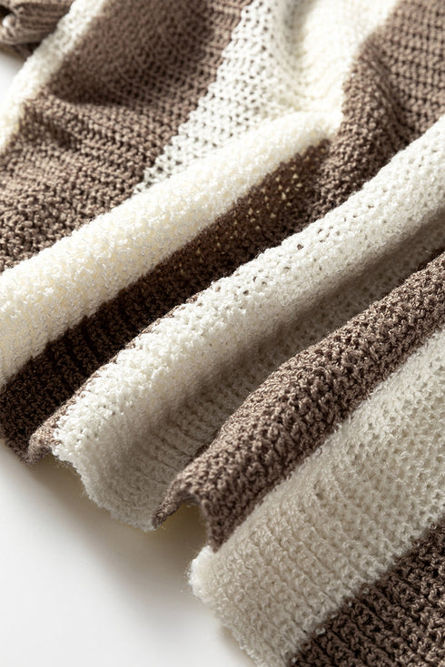 In Your Stride Brown Stripe V-Neck Sweater