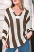 In Your Stride Brown Stripe V-Neck Sweater
