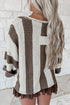In Your Stride Brown Stripe V-Neck Sweater