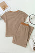 Shoreline Stripe Khaki Tee and Cropped Pants Set