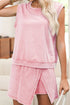 Beyond Limits Light Pink Mineral Wash Sleeveless Top & Split Skort Set