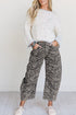 Savanna Gray Zebra Wide Leg Jeans