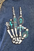 Turquoise Stacked Skeleton Vintage T-Shirt