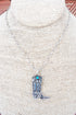 Boot & Brand 'R' Turquoise Silvertone Necklace