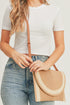 Myrtle Beach Taupe Straw Envelope Crossbody Clutch
