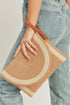 Myrtle Beach Taupe Straw Envelope Crossbody Clutch
