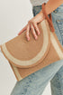 Myrtle Beach Taupe Straw Envelope Crossbody Clutch