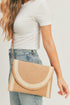 Myrtle Beach Taupe Straw Envelope Crossbody Clutch