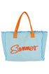 Summer Rope Text Blue Canvas Tote