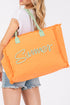 Summer Rope Text Orange Canvas Tote