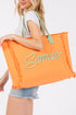 Summer Rope Text Orange Canvas Tote