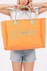 Summer Rope Text Orange Canvas Tote
