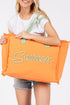 Summer Rope Text Orange Canvas Tote