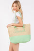 Beach Rope Text Green Tote Bag